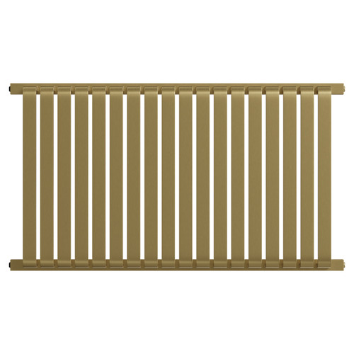 Empire Colore Brushed Brass 600mm x 1068mm Horizontal Single Panel Radiator Front View