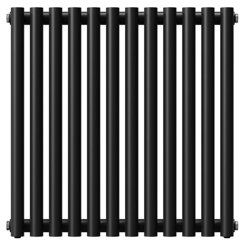Sinclair Colore Matt Black 600mm x 595mm Horizontal Single Panel Radiator Front View