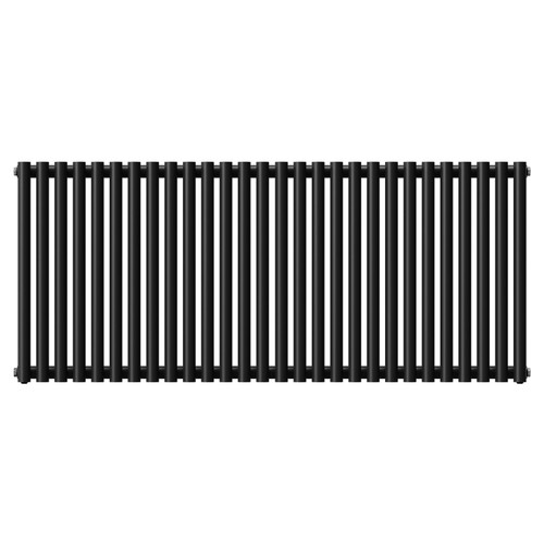 Sinclair Colore Matt Black 600mm x 1395mm Horizontal Single Panel Radiator Front View