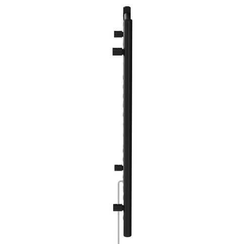 Pizarro Colore Matt Black 800mm x 500mm Straight Dry Thermal Electric Heated Towel Rail Side View