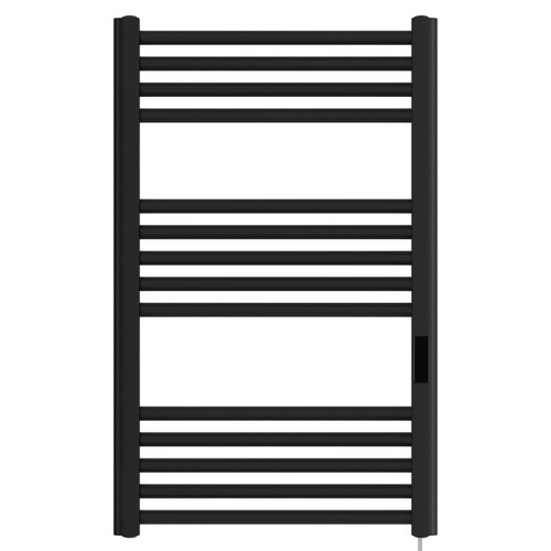 Pizarro Colore Matt Black 800mm x 500mm Straight Dry Thermal Electric Heated Towel Rail Front View