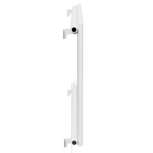 Boone White 600mm x 960mm Horizontal Digital Thermostatic Electric Single Panel Radiator Side on View
