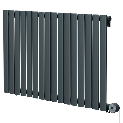 Boone Anthracite 600mm x 960mm Horizontal Digital Thermostatic Electric Single Panel Radiator Right Hand Side View