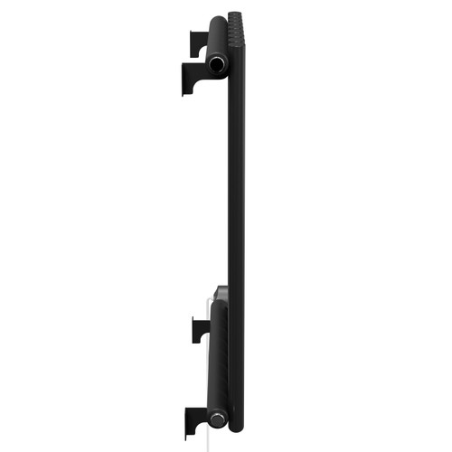Boone Colore Matt Black 600mm x 540mm Horizontal Digital Thermostatic Electric Single Panel Radiator Side on View