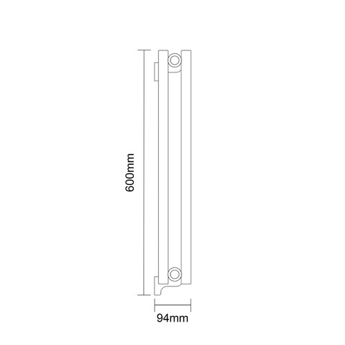 Boone White 600mm x 960mm Horizontal Digital Thermostatic Electric Double Panel Radiator Dimensions