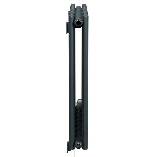 Boone Anthracite 600mm x 540mm Horizontal Digital Thermostatic Electric Double Panel Radiator Side on View