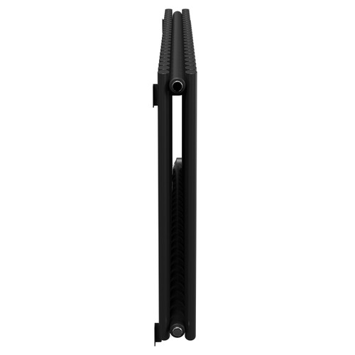 Boone Colore Matt Black 600mm x 1440mm Horizontal Digital Thermostatic Electric Double Panel Radiator Side on View
