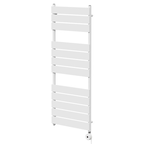 Amaldi White 1200mm x 500mm Straight Digital Thermostatic Electric Heated Towel Rail Right Hand Side View