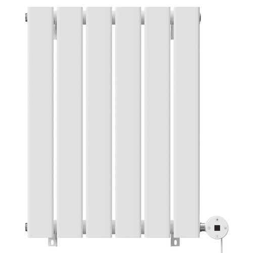 Hudson White 600mm x 452mm Horizontal Digital Thermostatic Electric Single Panel Radiator View from Front