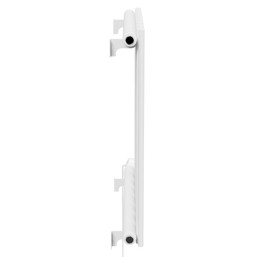 Hudson White 600mm x 604mm Horizontal Digital Thermostatic Electric Single Panel Radiator Side View