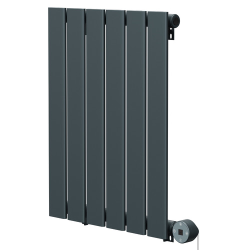 Hudson Anthracite 600mm x 452mm Horizontal Digital Thermostatic Electric Single Panel Radiator Right Hand View