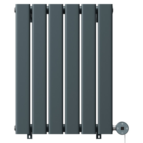 Hudson Anthracite 600mm x 452mm Horizontal Digital Thermostatic Electric Single Panel Radiator View from Front
