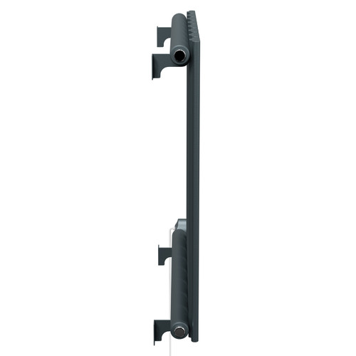 Hudson Anthracite 600mm x 604mm Horizontal Digital Thermostatic Electric Single Panel Radiator Side View