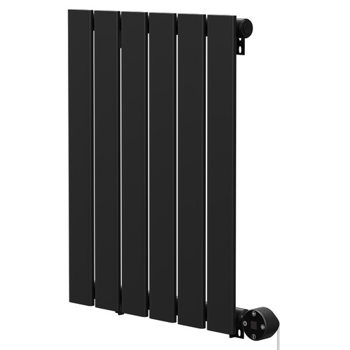 Hudson Colore Matt Black 600mm x 452mm Horizontal Digital Thermostatic Electric Single Panel Radiator Right Hand View