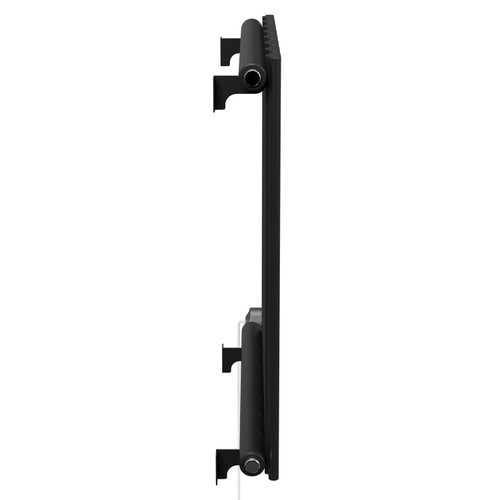 Hudson Colore Matt Black 600mm x 604mm Horizontal Digital Thermostatic Electric Single Panel Radiator Side View