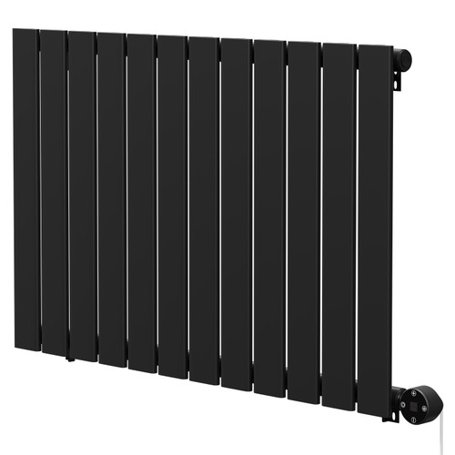 Hudson Colore Matt Black 600mm x 908mm Horizontal Digital Thermostatic Electric Single Panel Radiator Right Hand View