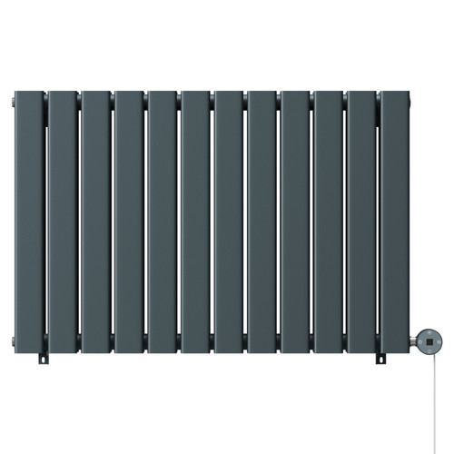 Hudson Anthracite 600mm x 908mm Horizontal Digital Thermostatic Electric Double Panel Radiator View from Front