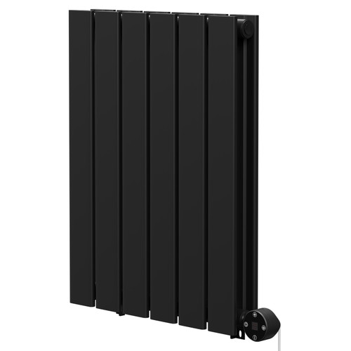 Hudson Colore Matt Black 600mm x 452mm Horizontal Digital Thermostatic Electric Double Panel Radiator Right Hand View
