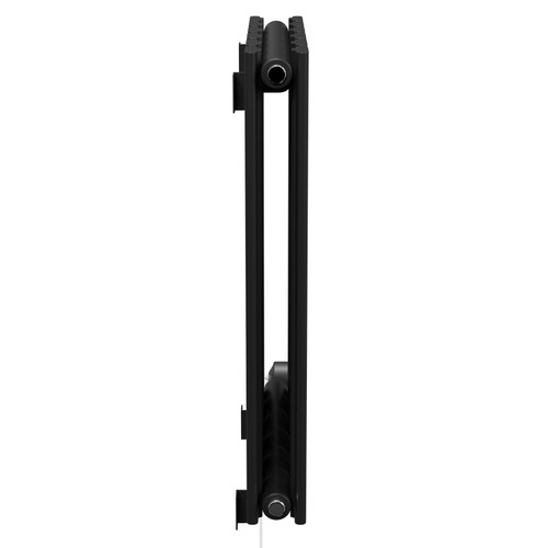 Hudson Colore Matt Black 600mm x 452mm Horizontal Digital Thermostatic Electric Double Panel Radiator Side View