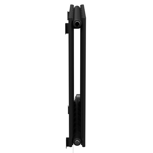 Hudson Colore Matt Black 600mm x 604mm Horizontal Digital Thermostatic Electric Double Panel Radiator Side View