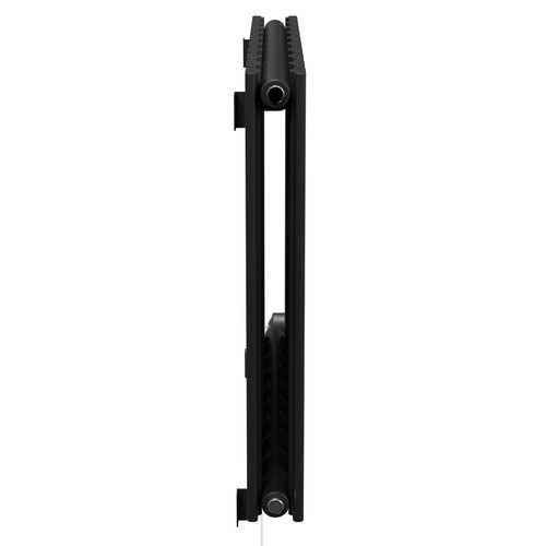 Hudson Colore Matt Black 600mm x 756mm Horizontal Digital Thermostatic Electric Double Panel Radiator Side View