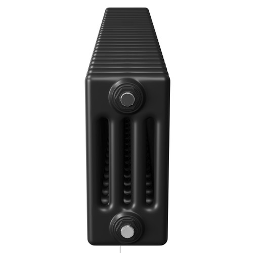 Colosseum Colore Matt Black 300mm x 1164mm Horizontal Digital Thermostatic Electric Quadruple Column Radiator Side View