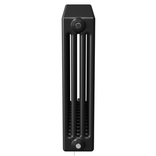 Colosseum Colore Matt Black 600mm x 548mm Horizontal Digital Thermostatic Electric Quadruple Column Radiator Side View