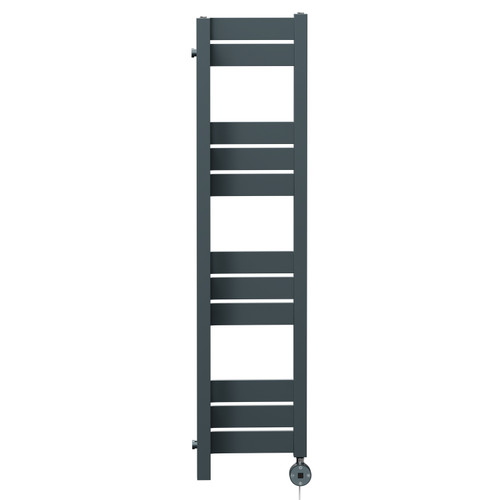 Miller Anthracite 1200mm x 300mm Incorner Digital Thermostatic Electric Heated Towel Rail Left Hand View