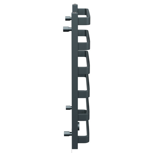 Milton Anthracite 800mm x 500mm Curved Digital Thermostatic Electric Heated Towel Rail Side View