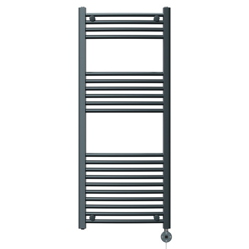 Marco Anthracite 1200mm x 500mm Curved Digital Thermostatic Electric Heated Towel Rail View from Front