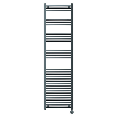 Marco Anthracite 1800mm x 500mm Curved Digital Thermostatic Electric Heated Towel Rail View from Front