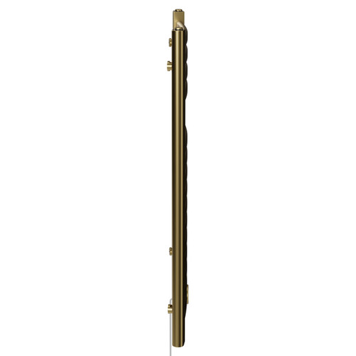 Columbus Colore Brushed Brass 800mm x 500mm Curved Digital Thermostatic Electric Heated Towel Rail View from Side Columbus Colore Brushed Brass 800mm x 500mm Curved Digital Thermostatic Electric Heated Towel Rail View from Side