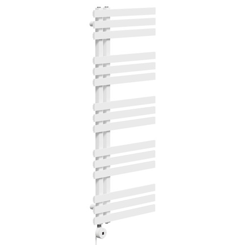 Holden White 1200mm x 500mm Designer Digital Thermostatic Electric Heated Towel Rail Left Hand View