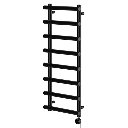 Finley Colore Matt Black 1150mm x 500mm Designer Digital Thermostatic Electric Heated Towel Rail Right Hand View