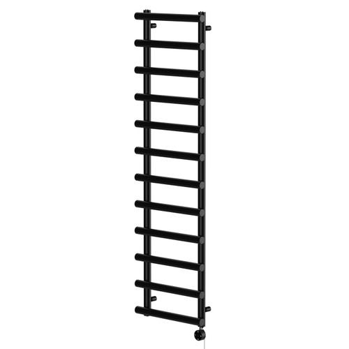 Finley Colore Matt Black 1750mm x 500mm Designer Digital Thermostatic Electric Heated Towel Rail Right Hand View