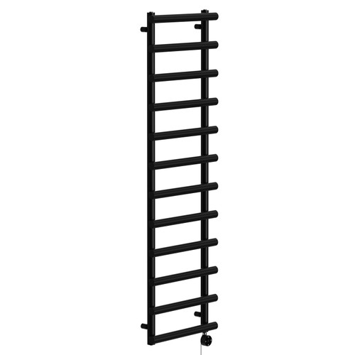 Finley Colore Matt Black 1750mm x 500mm Designer Digital Thermostatic Electric Heated Towel Rail Left Hand View