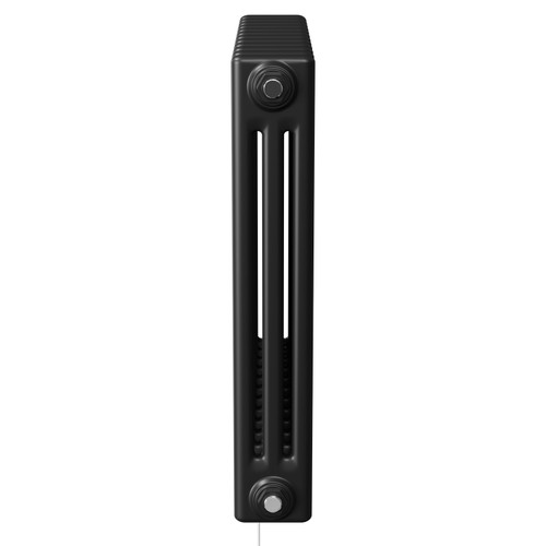 Colosseum Colore Matt Black 600mm x 554mm Horizontal Digital Thermostatic Electric Triple Column Radiator Side View