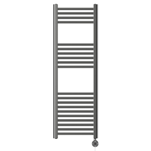 Pizarro Colore Gunmetal Grey 1200mm x 400mm Straight Digital Thermostatic Electric Heated Towel Rail View from Front
