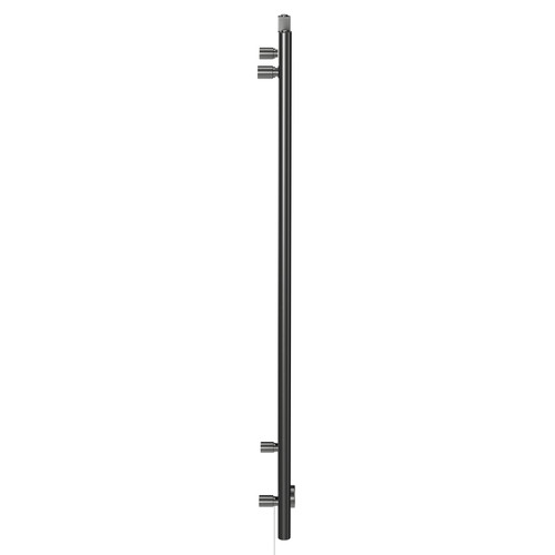 Pizarro Colore Gunmetal Grey 1200mm x 400mm Straight Digital Thermostatic Electric Heated Towel Rail Side View