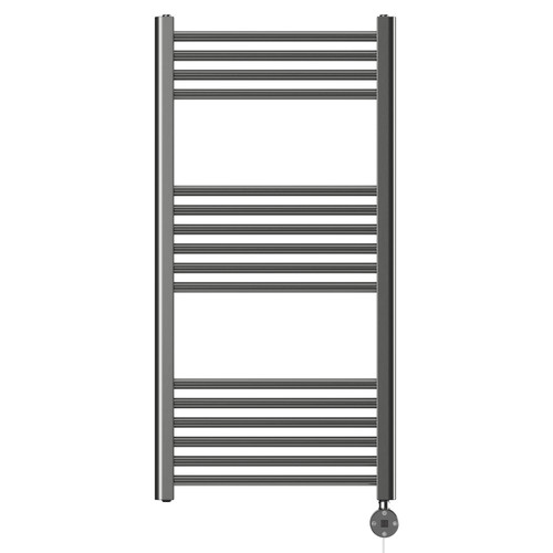 Pizarro Colore Gunmetal Grey 1000mm x 500mm Straight Digital Thermostatic Electric Heated Towel Rail View from Front