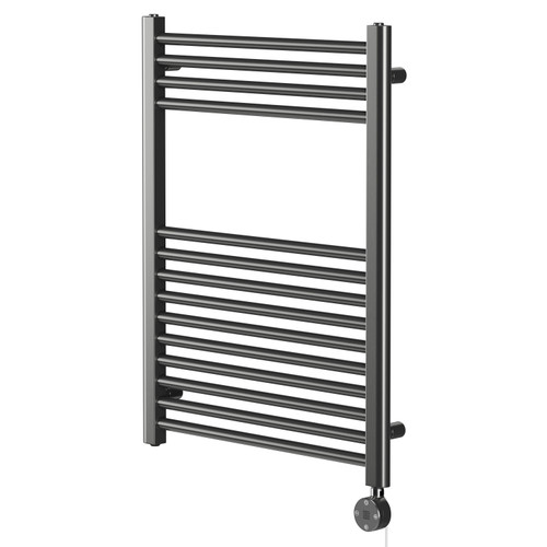 Pizarro Colore Gunmetal Grey 800mm x 600mm Straight Digital Thermostatic Electric Heated Towel Rail Right Hand View