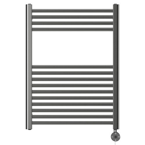 Pizarro Colore Gunmetal Grey 800mm x 600mm Straight Digital Thermostatic Electric Heated Towel Rail View from Front