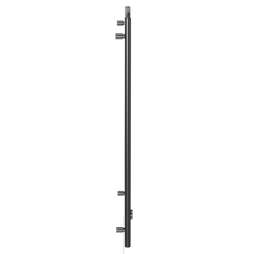 Pizarro Colore Gunmetal Grey 1200mm x 600mm Straight Digital Thermostatic Electric Heated Towel Rail Side View