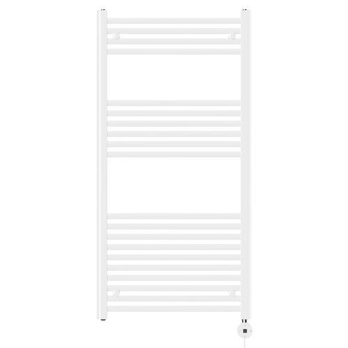 Pizarro White 1200mm x 600mm Straight Digital Thermostatic Electric Heated Towel Rail View from Front Pizarro White 1200mm x 600mm Straight Digital Thermostatic Electric Heated Towel Rail View from Front