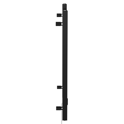 Blaine Colore Matt Black 800mm x 500mm Straight Digital Thermostatic Electric Heated Towel Rail Side View