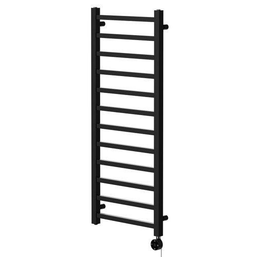 Blaine Colore Matt Black 1200mm x 500mm Straight Digital Thermostatic Electric Heated Towel Rail Right Hand View