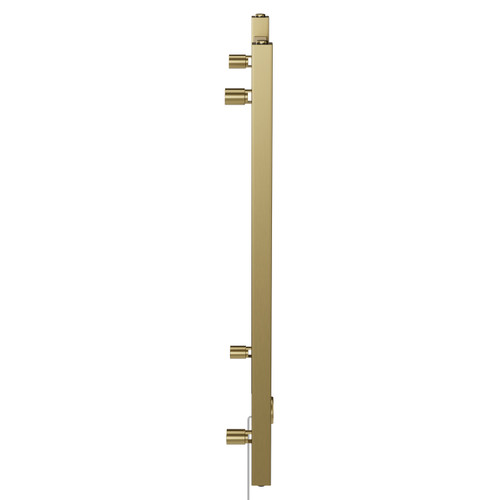 Blaine Colore Brushed Brass 800mm x 500mm Straight Digital Thermostatic Electric Heated Towel Rail Side View