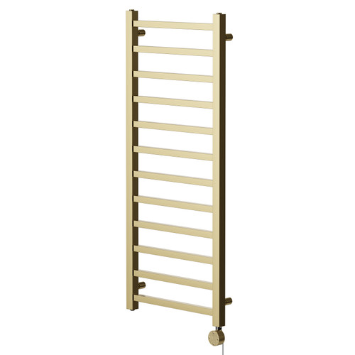 Blaine Colore Brushed Brass 1200mm x 500mm Straight Digital Thermostatic Electric Heated Towel Rail Right Hand View