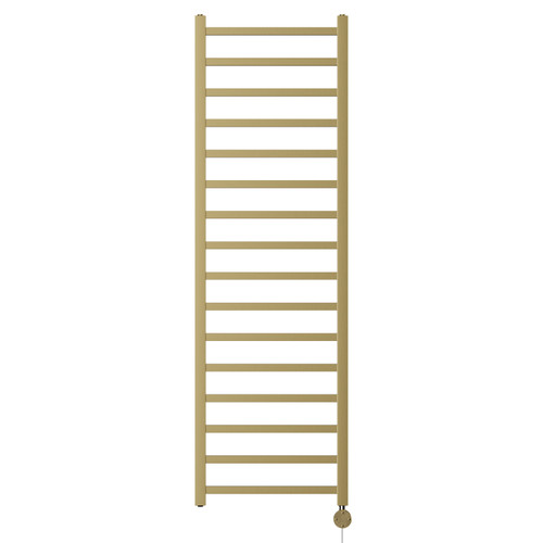 Blaine Colore Brushed Brass 1600mm x 500mm Straight Digital Thermostatic Electric Heated Towel Rail View from Front