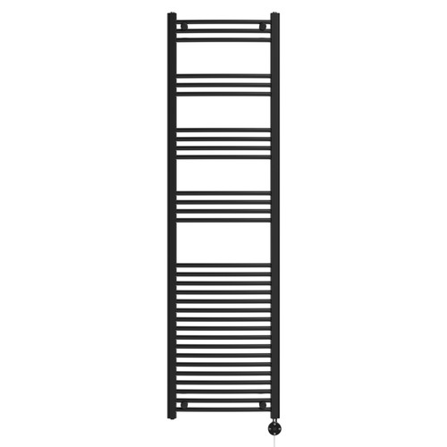 Marco Colore Matt Black 1800mm x 500mm Curved Digital Thermostatic Electric Heated Towel Rail View from Front